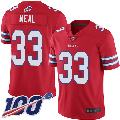 Men Buffalo Bills 33 Siran Neal Limited Red Rush Vapor Untouchable 100th Season NFL Jersey